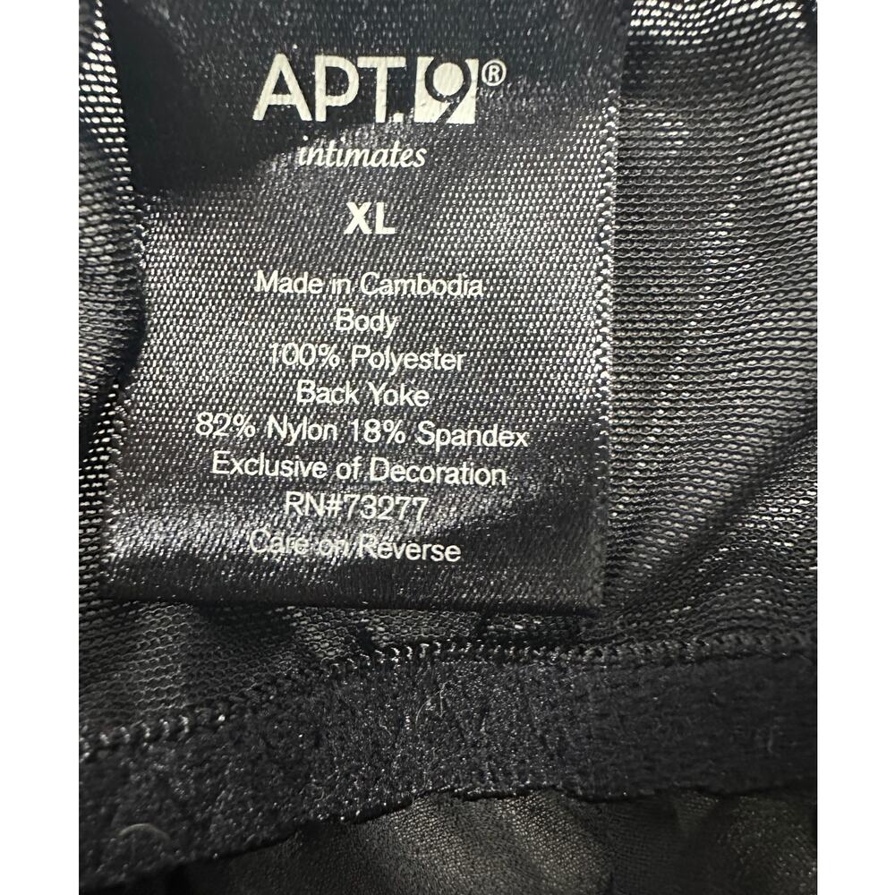 Apt. 9 Intimates XL Black Lingerie Nightie Padded Bust - Picture 4 of 10
